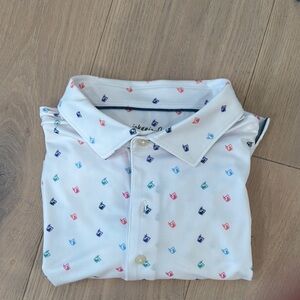 johnnie-O White Shirt with Colorful Cocktail Glasses